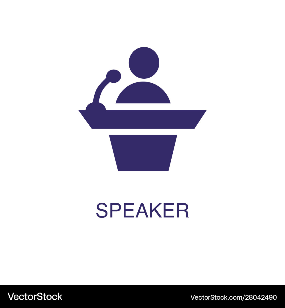 Speaker element in flat simple style on white vector image