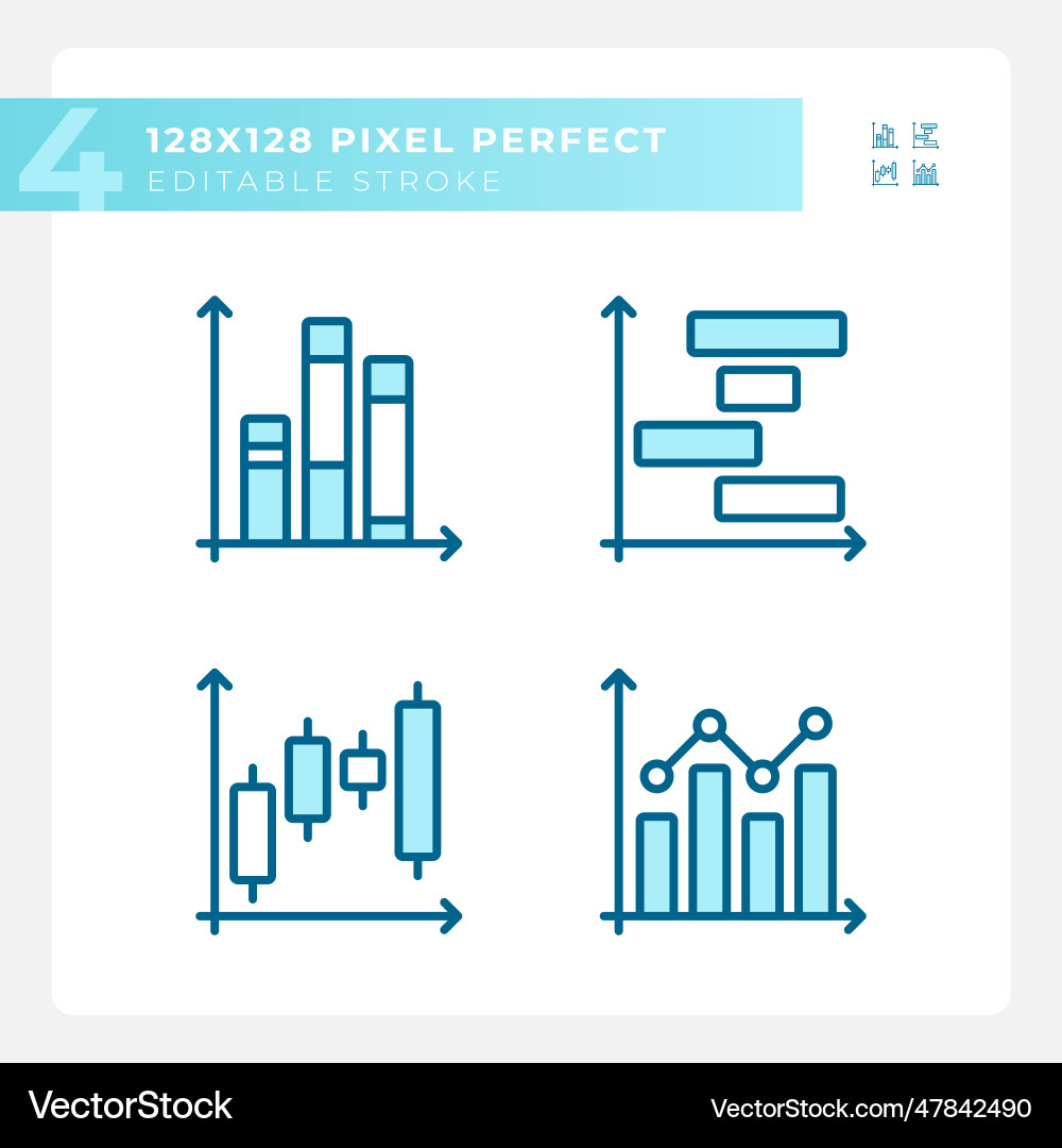 Stock market light blue icons Stock market light blue icons vector image