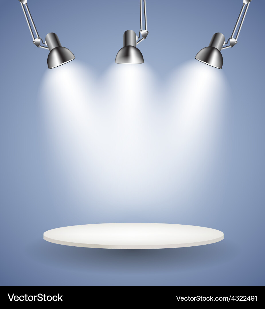 Background with lighting lamp empty space vector image