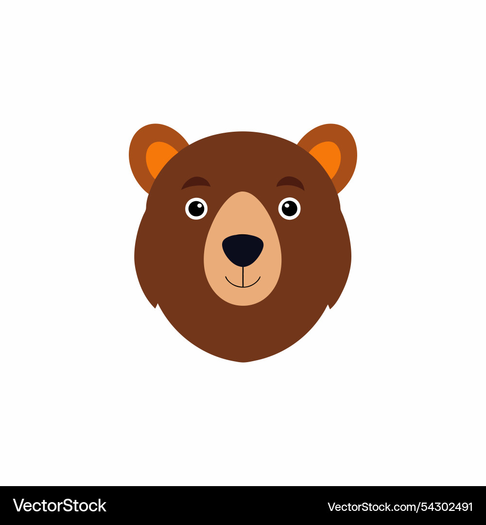 Bear head on white background Royalty Free Vector Image