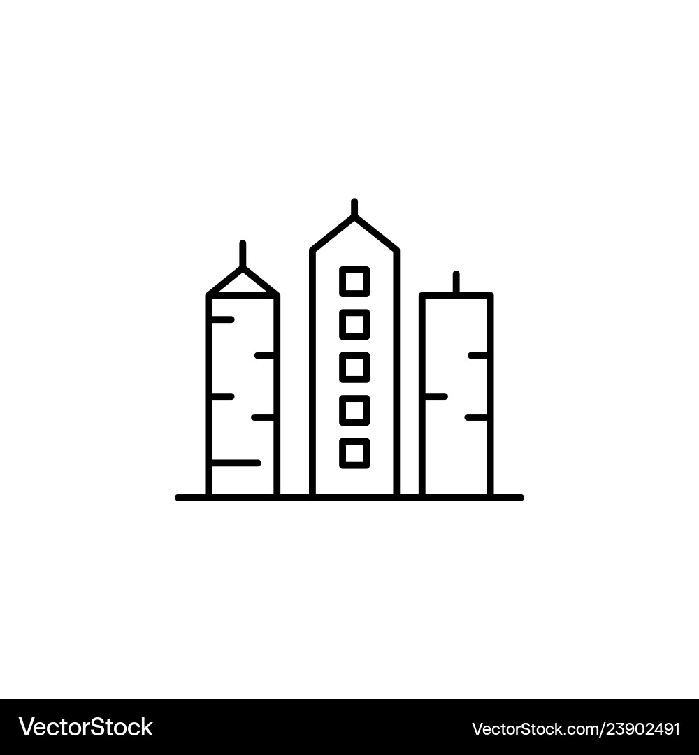 Building outline icon element of architecture Vector Image