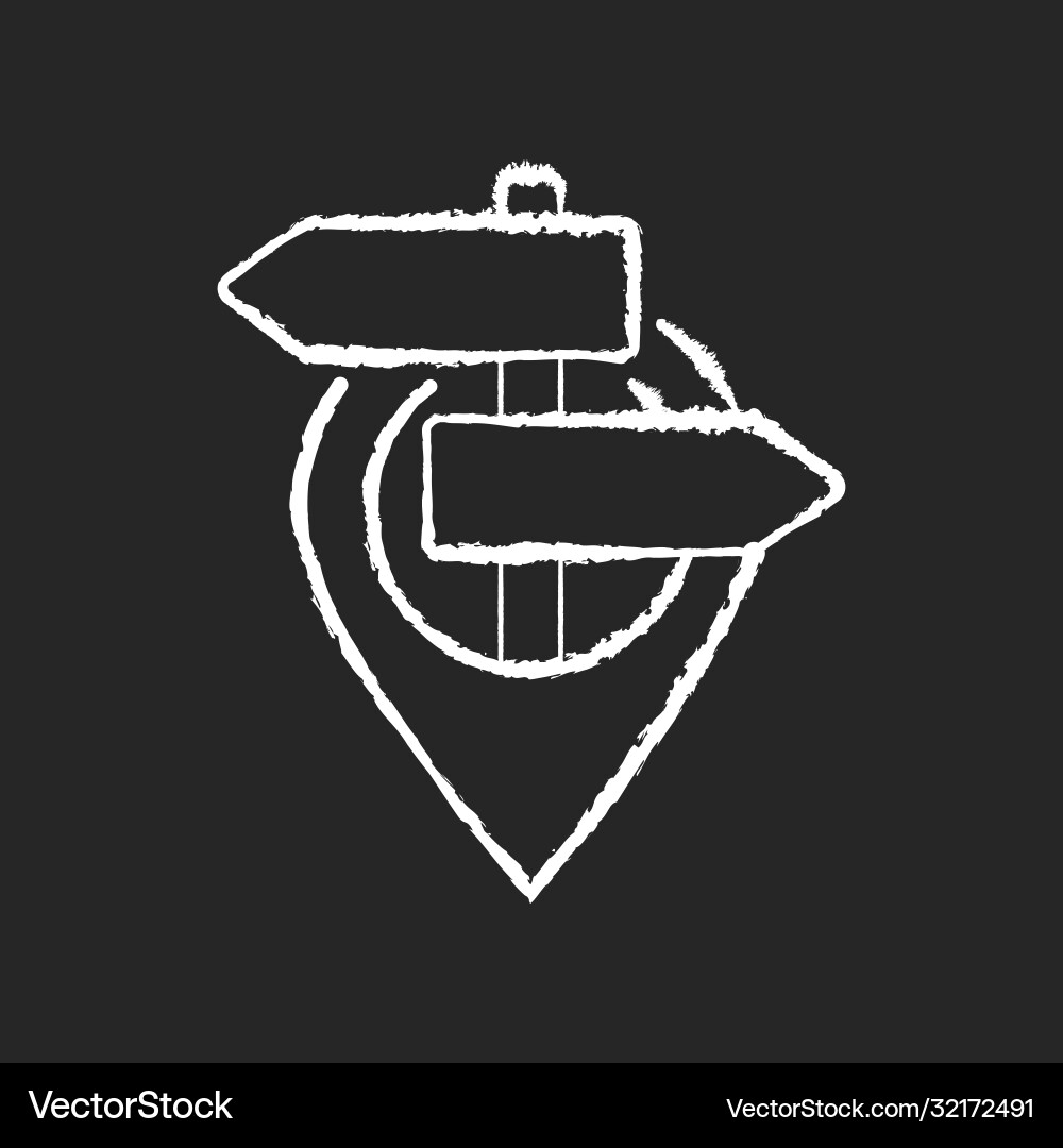 Chalk GPS Pointer - Navigation Icon vector image