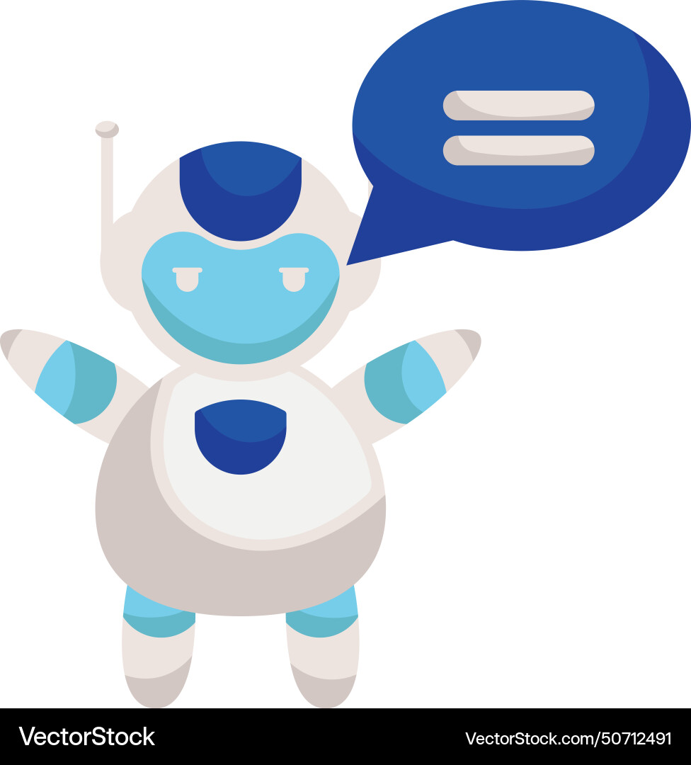 Chatbot virtual assistant isolated vector image