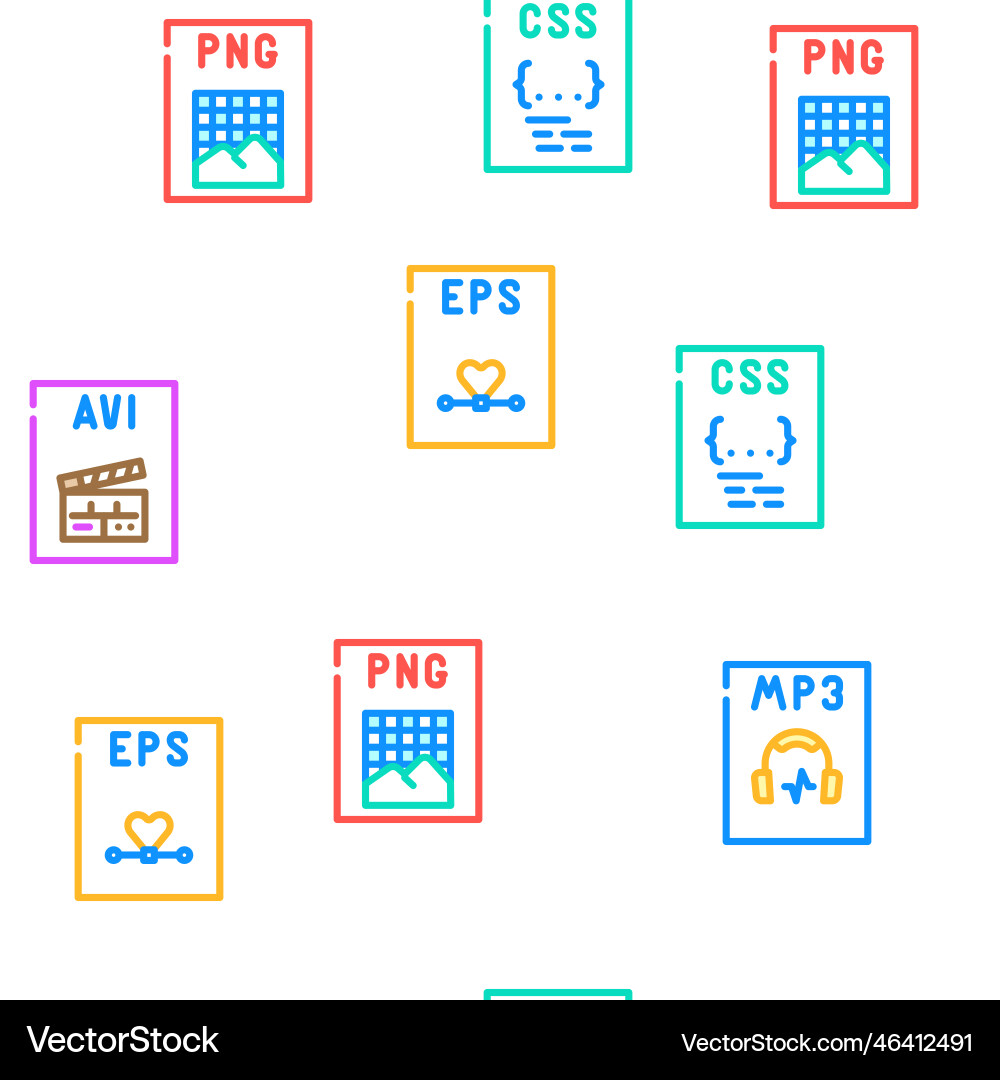 File format document seamless pattern vector image