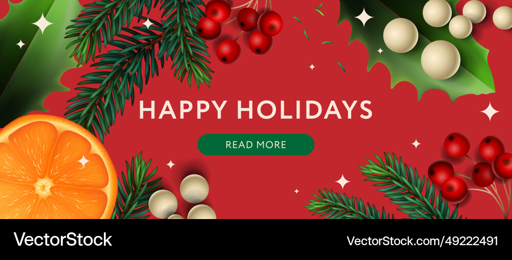 Happy holidays sale web banner christmas design Happy holidays sale web banner christmas design vector image