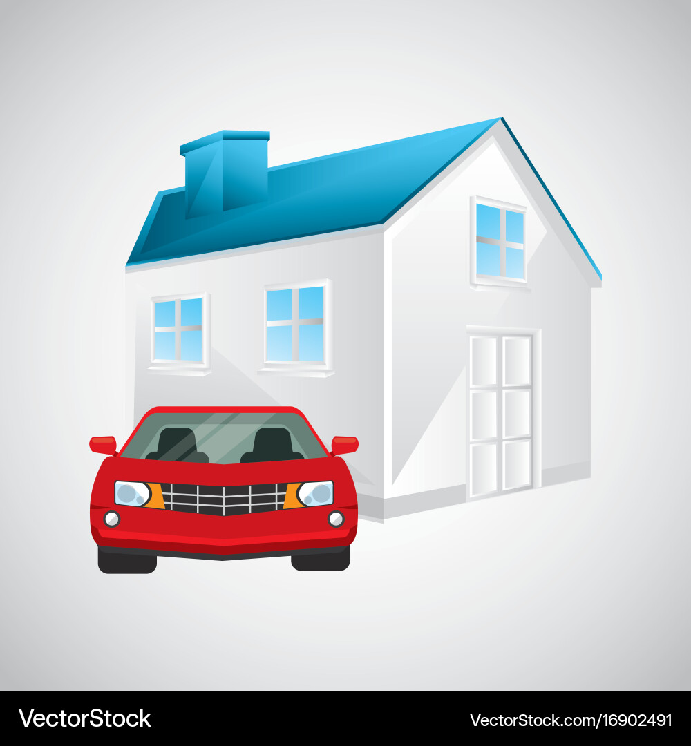 House and car design Vector Image