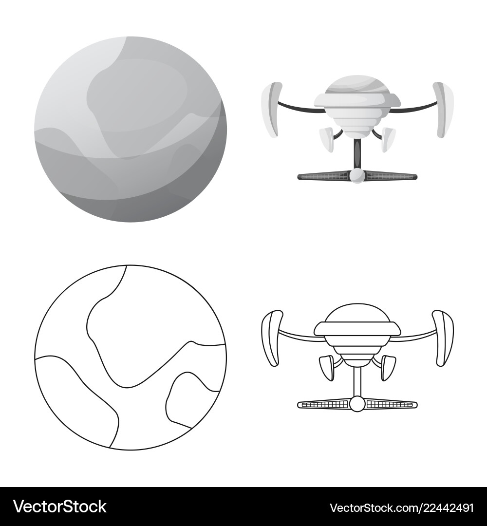Isolated object of mars and space icon collection Isolated object of mars and space icon collection Vector Image