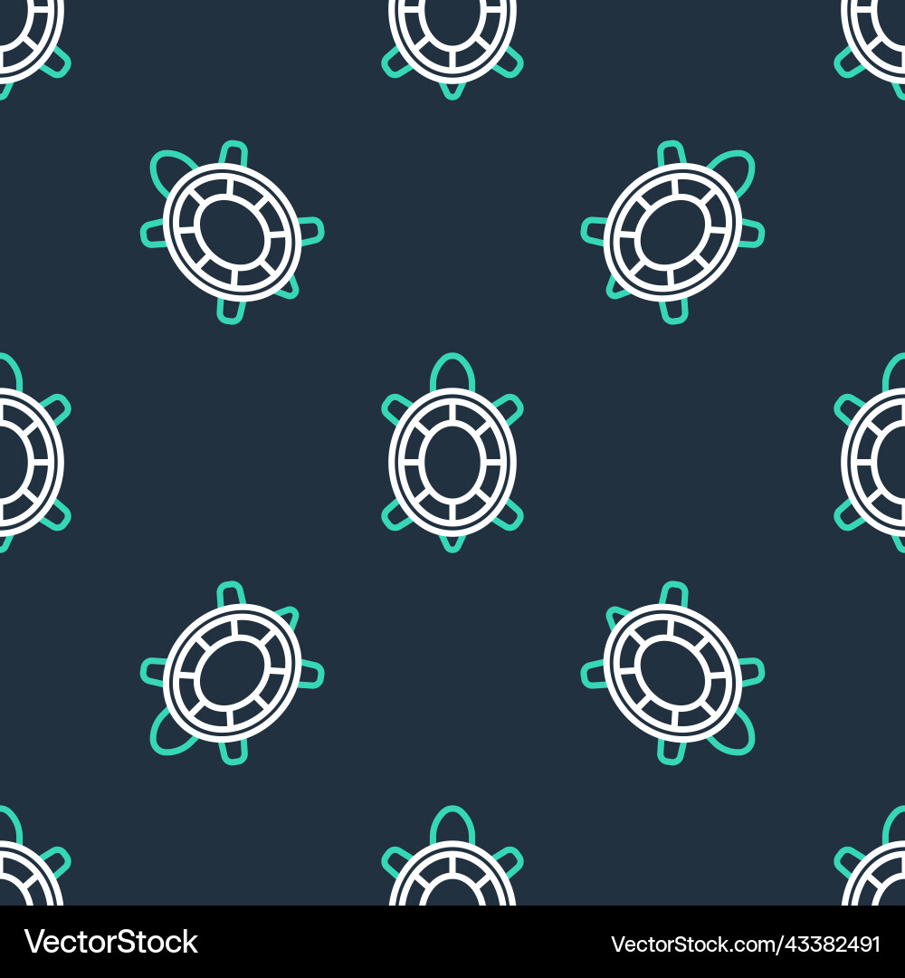 Line turtle icon isolated seamless pattern Vector Image
