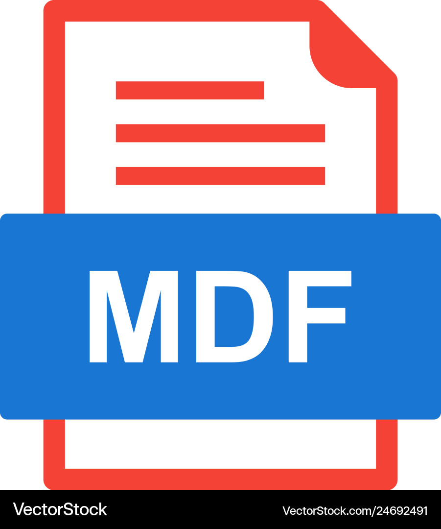 Mdf file document icon Vector Image