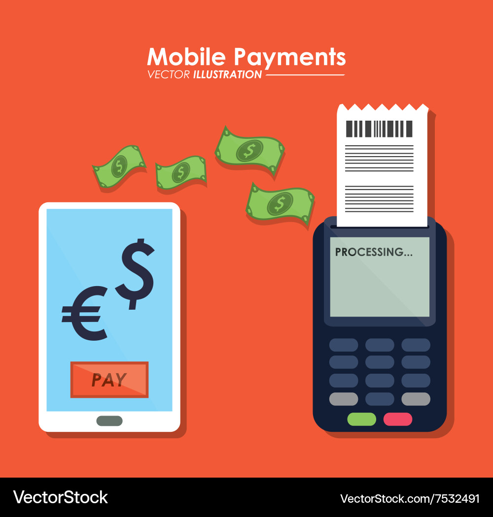 Mobile payment design Royalty Free Vector Image