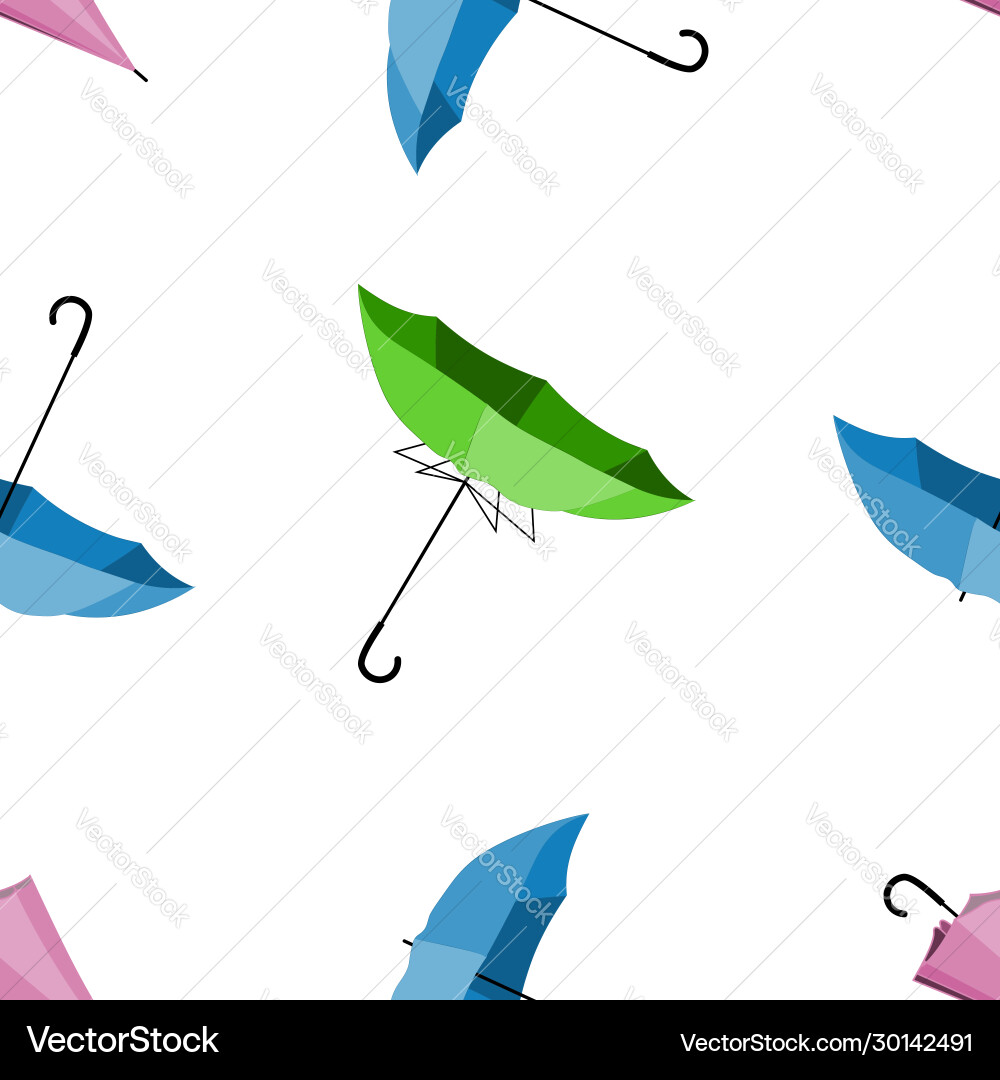 Multicolored umbrellas pattern open closed Multicolored umbrellas pattern open closed vector image