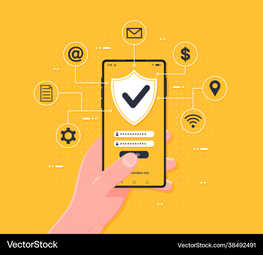Password Login & Security Check vector image