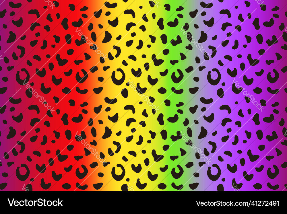 Rainbow leopard seamless pattern colorful animal vector image