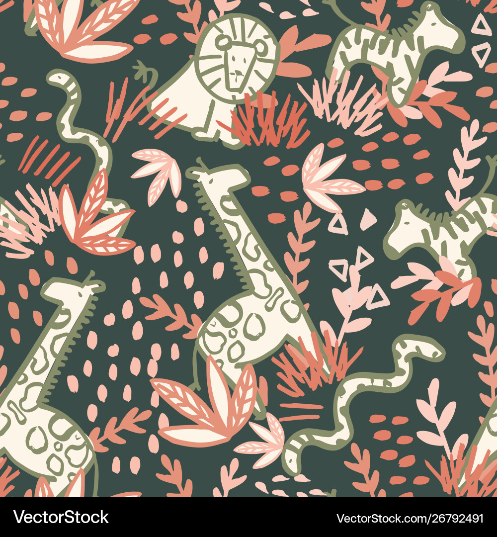 Safari seamless repeat pattern design Safari seamless repeat pattern design vector image