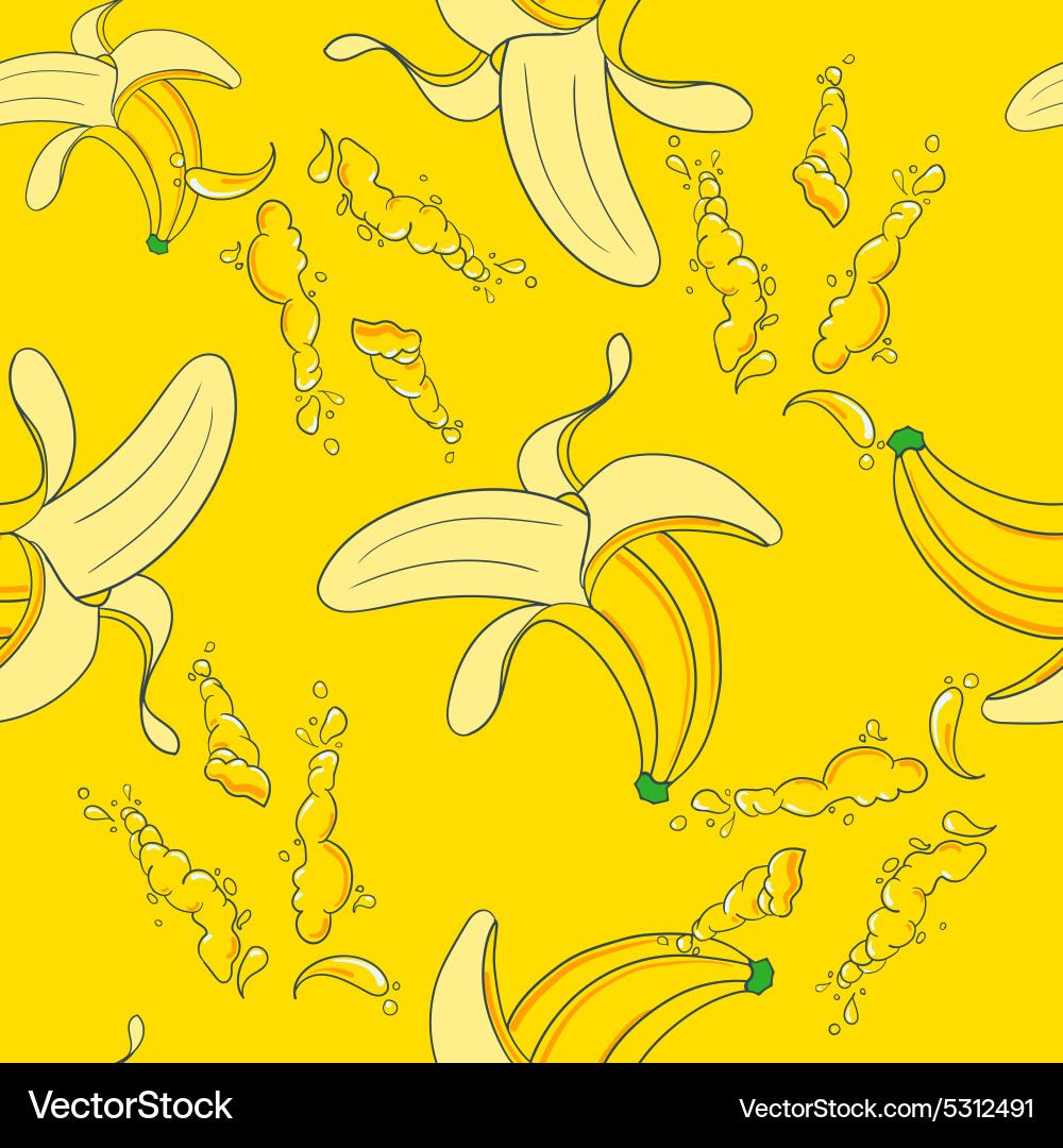Seamless pattern with banana vector image