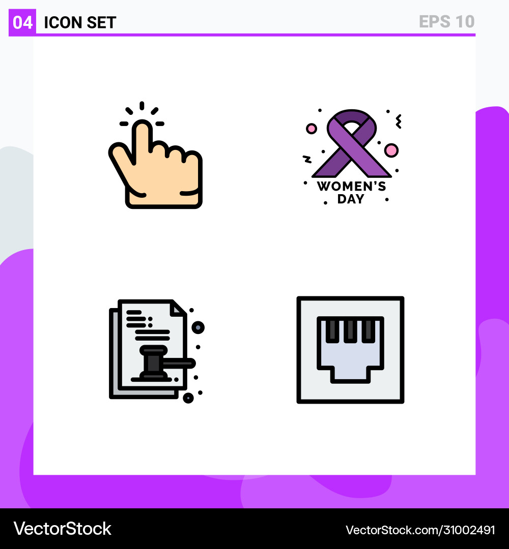 Set 4 modern ui icons symbols signs for click Vector Image