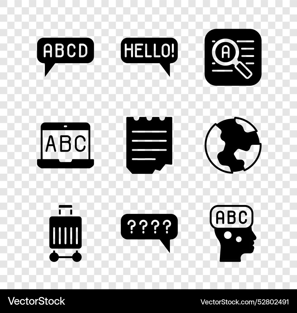 Set alphabet hello in different languages Set alphabet hello in different languages vector image