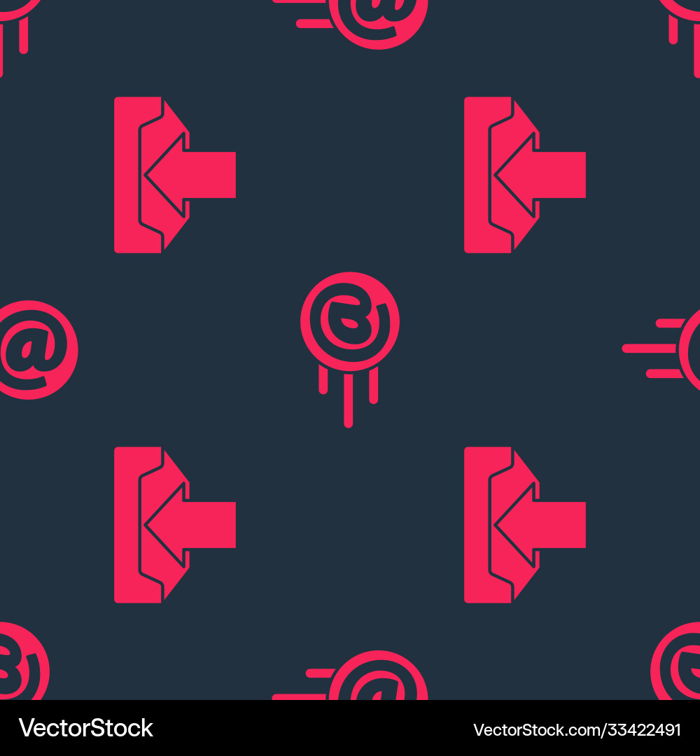 Set download inbox and mail e-mail on seamless Set download inbox and mail e-mail on seamless Vector Image