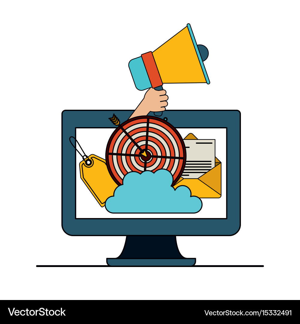 White background with colorful display computer vector image