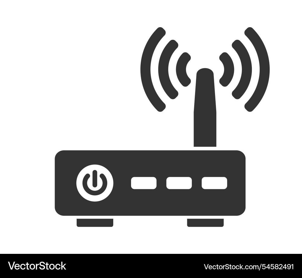 Wifi router icon symbol shape wlan modem sign log Wifi router icon symbol shape wlan modem sign log vector image