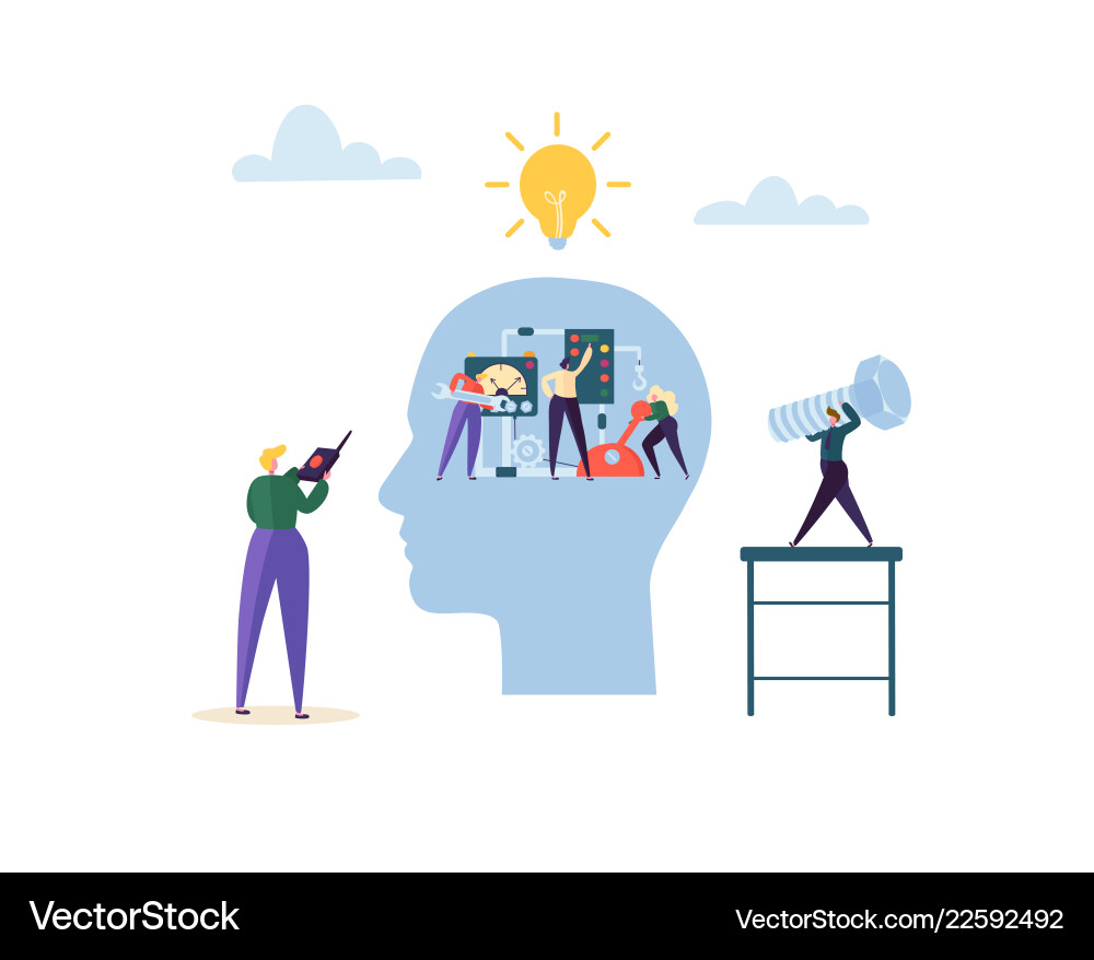 Artificial intelligence concept flat characters Artificial intelligence concept flat characters vector image