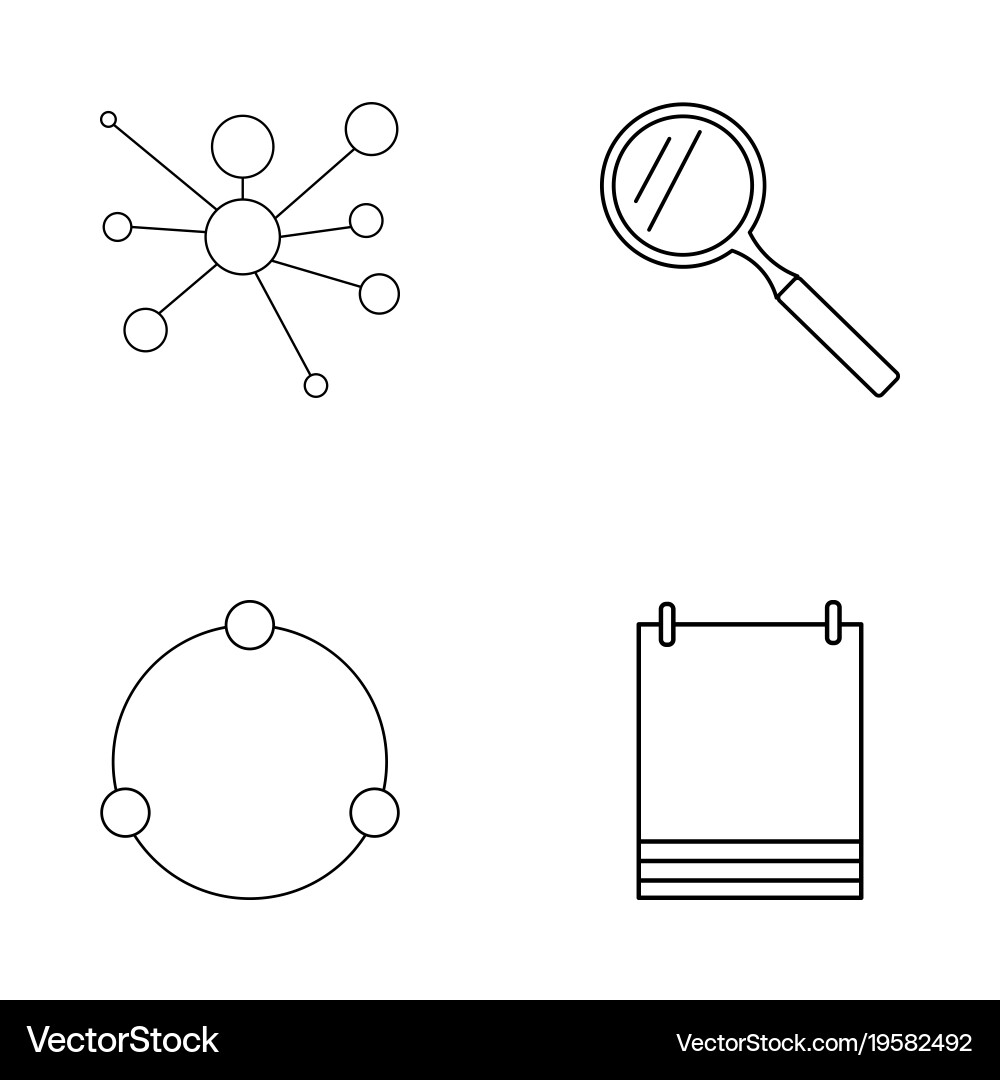 Basic elements outline icons set linear icon vector image