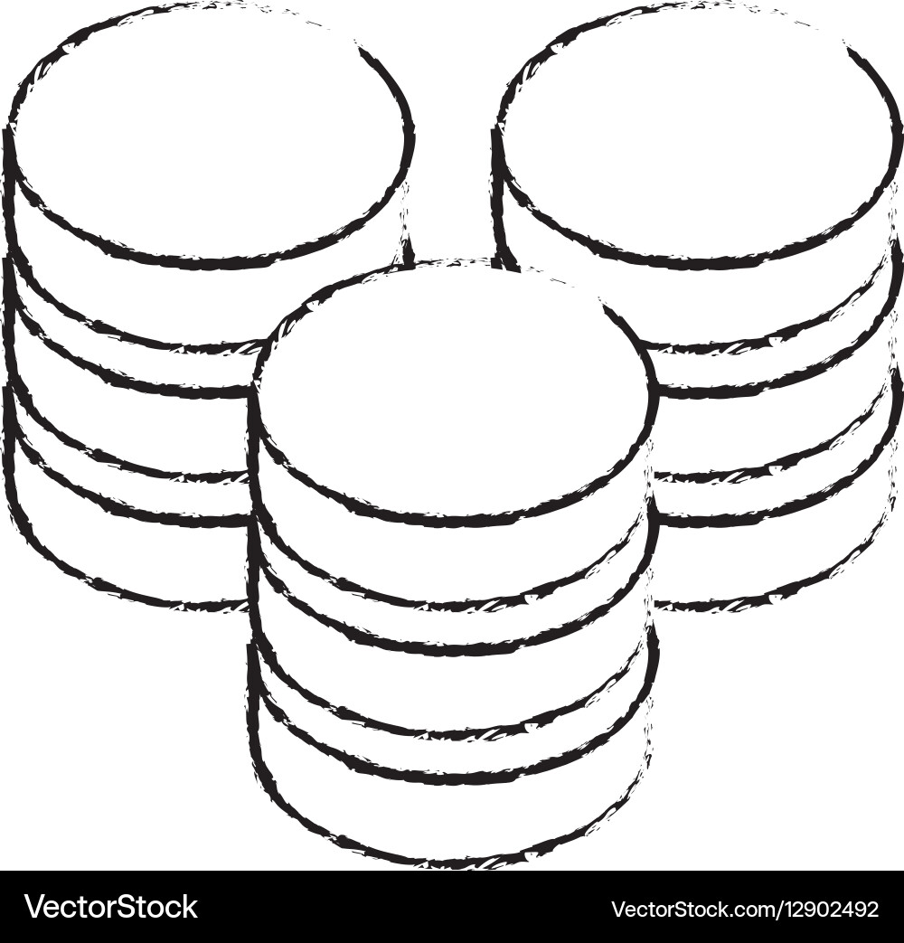 Data center storage two tone button icon image vector image