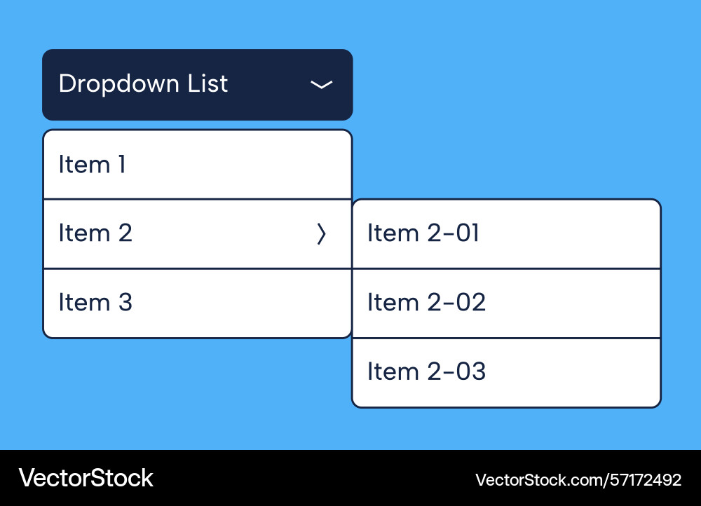 Dropdown-Liste Web-Schnittstelle Elemente mit versteckten Dropdown-Liste Web-Schnittstelle Elemente mit versteckten vektorbild