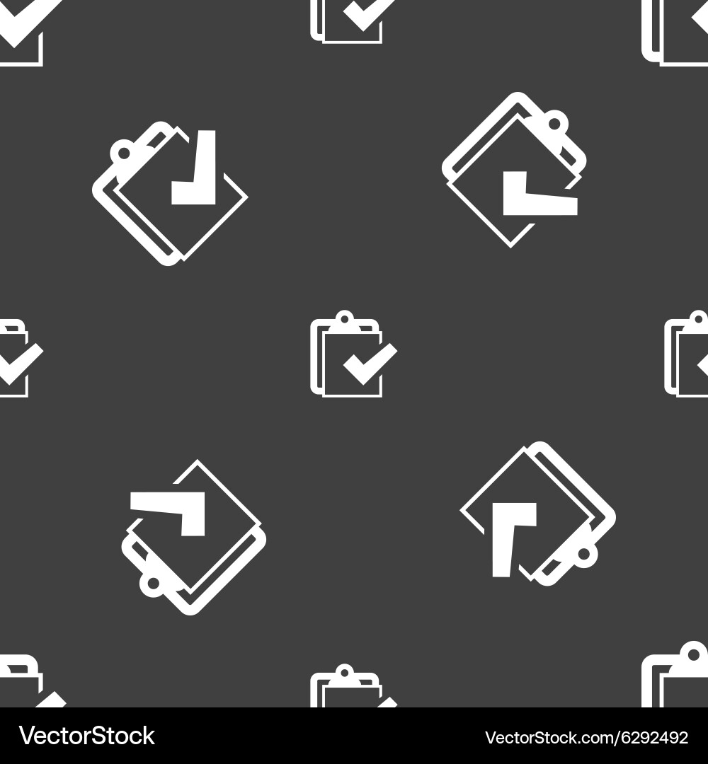 Edit document sign icon seamless pattern on a gray vector image