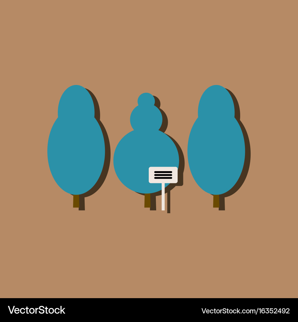 Flat icon design collection save the trees vector image