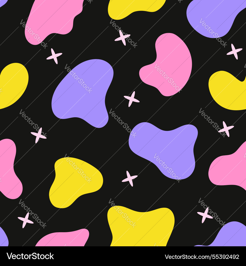 Freeform shape seamless pattern with abstract vector image