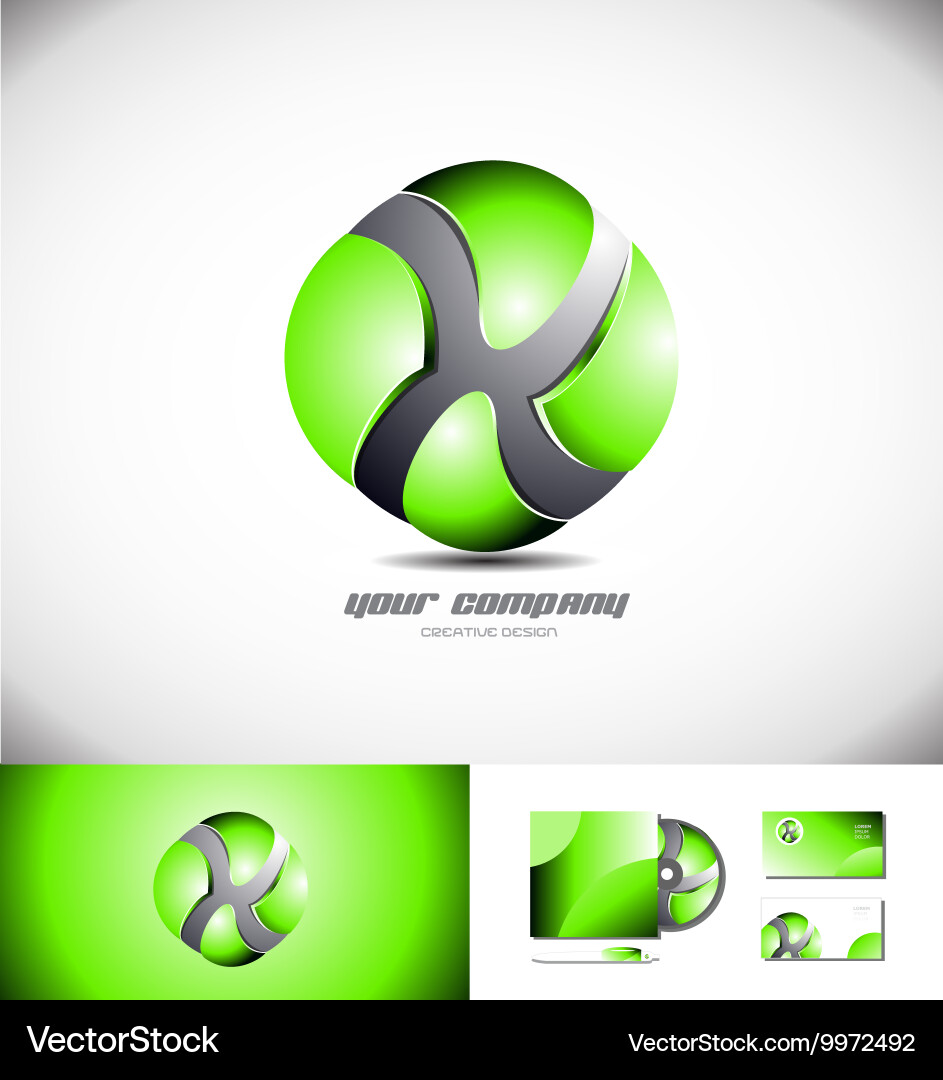 Green sphere 3d logo design icon Vector Image