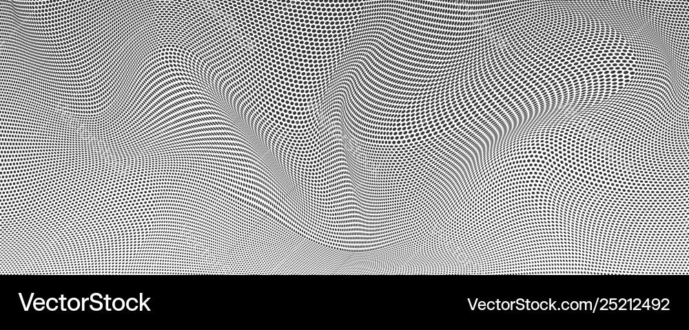 Halftone effect from dots background wavy Halftone effect from dots background wavy vector image