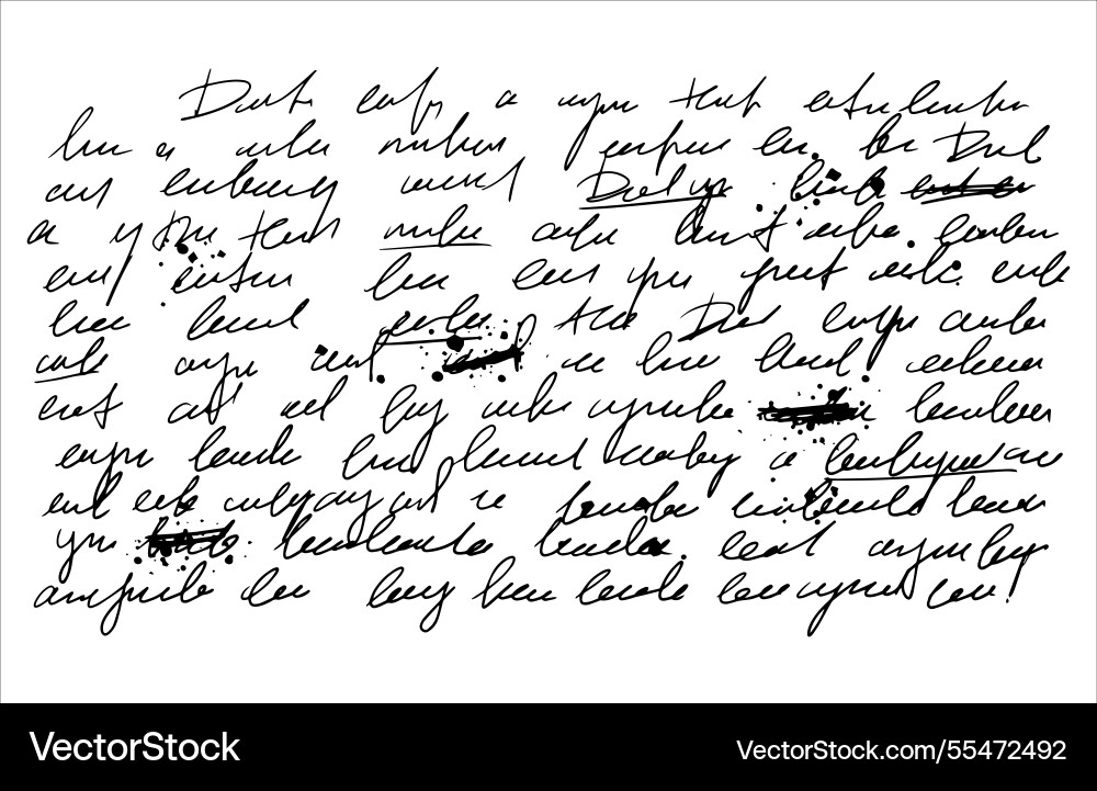 Illegible script poetry unreadable text Illegible script poetry unreadable text vector image