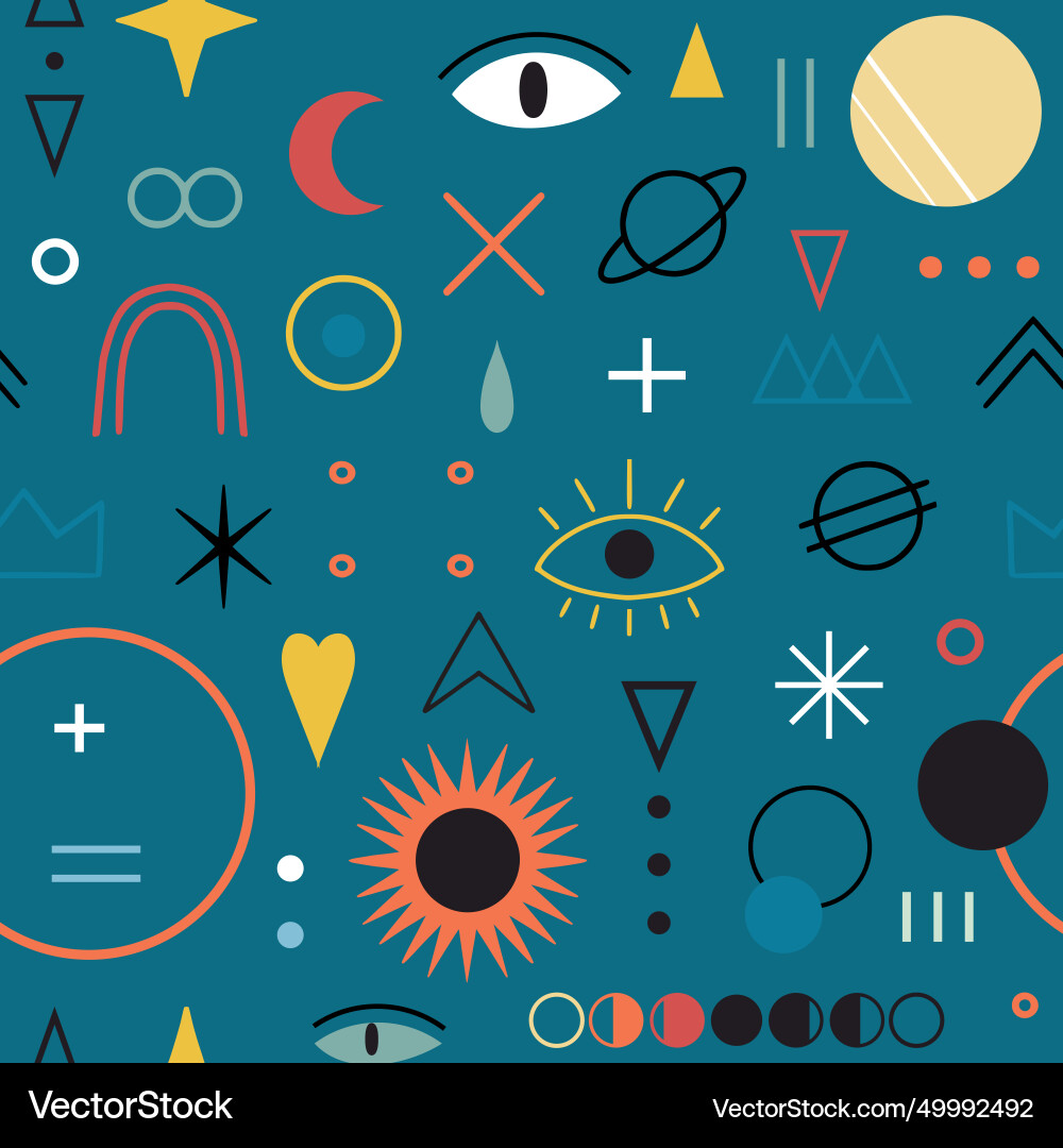 Memphis seamless pattern simple abstract shapes Memphis seamless pattern simple abstract shapes vector image