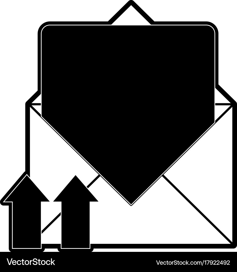 Open message envelope with up arrows icon vector image