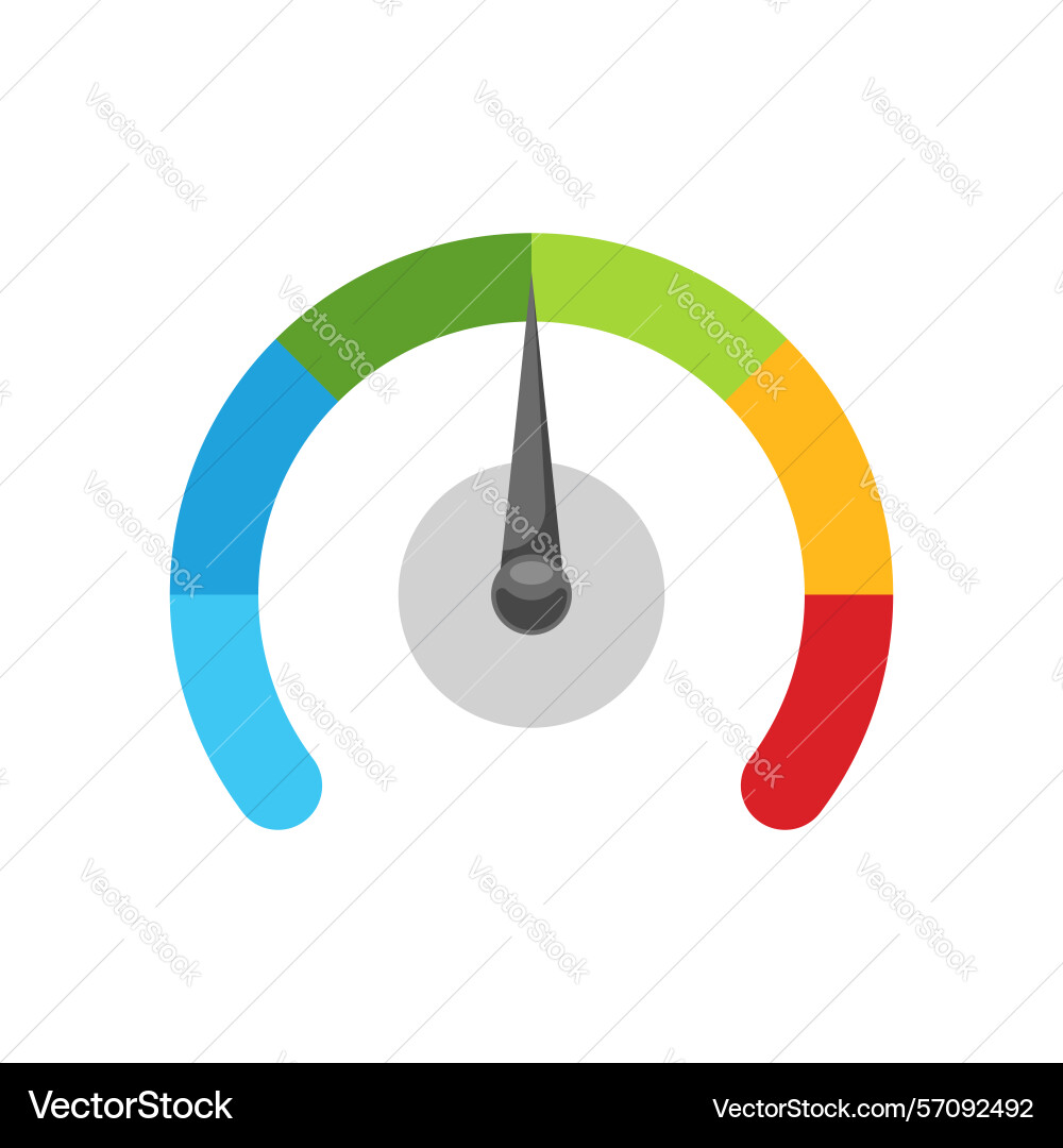 Progress bar with arrow icon in flat style meter Progress bar with arrow icon in flat style meter vector image