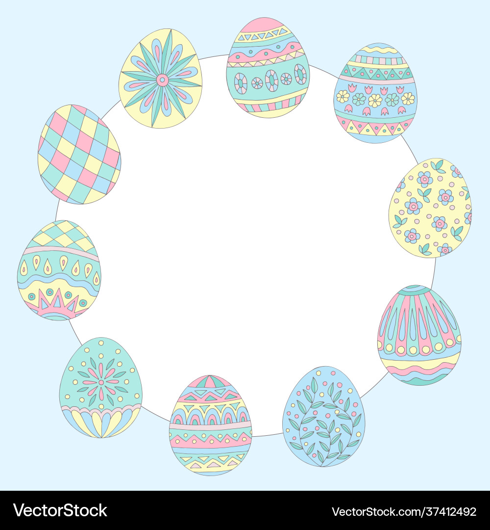 Round frame with abstract easter egg pattern Round frame with abstract easter egg pattern vector image