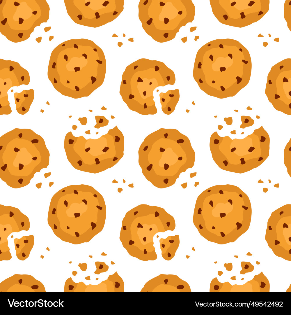 Seamless pattern of cookies with chocolate crumbs Vector Image