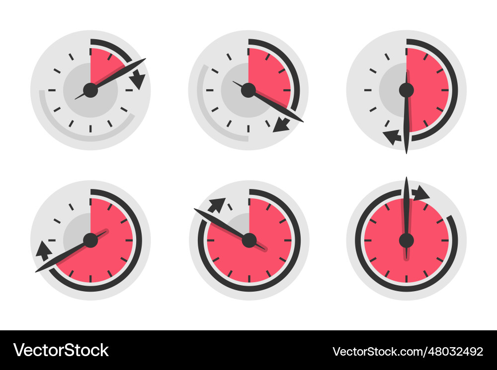Set of speedometer timer in a flat design Set of speedometer timer in a flat design vector image