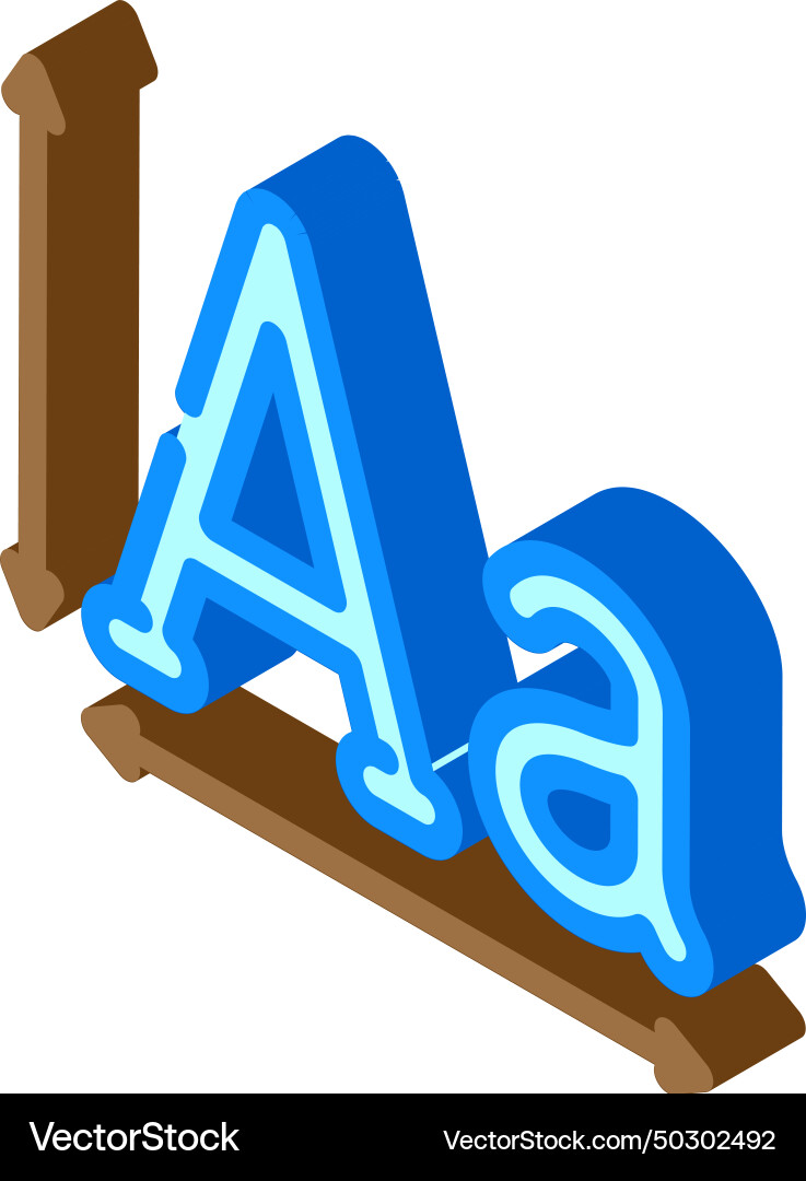 Typography ux ui design isometric icon Typography ux ui design isometric icon vector image