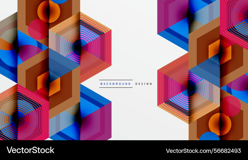 Abstract geometric design hexagons lines create Abstract geometric design hexagons lines create vector image