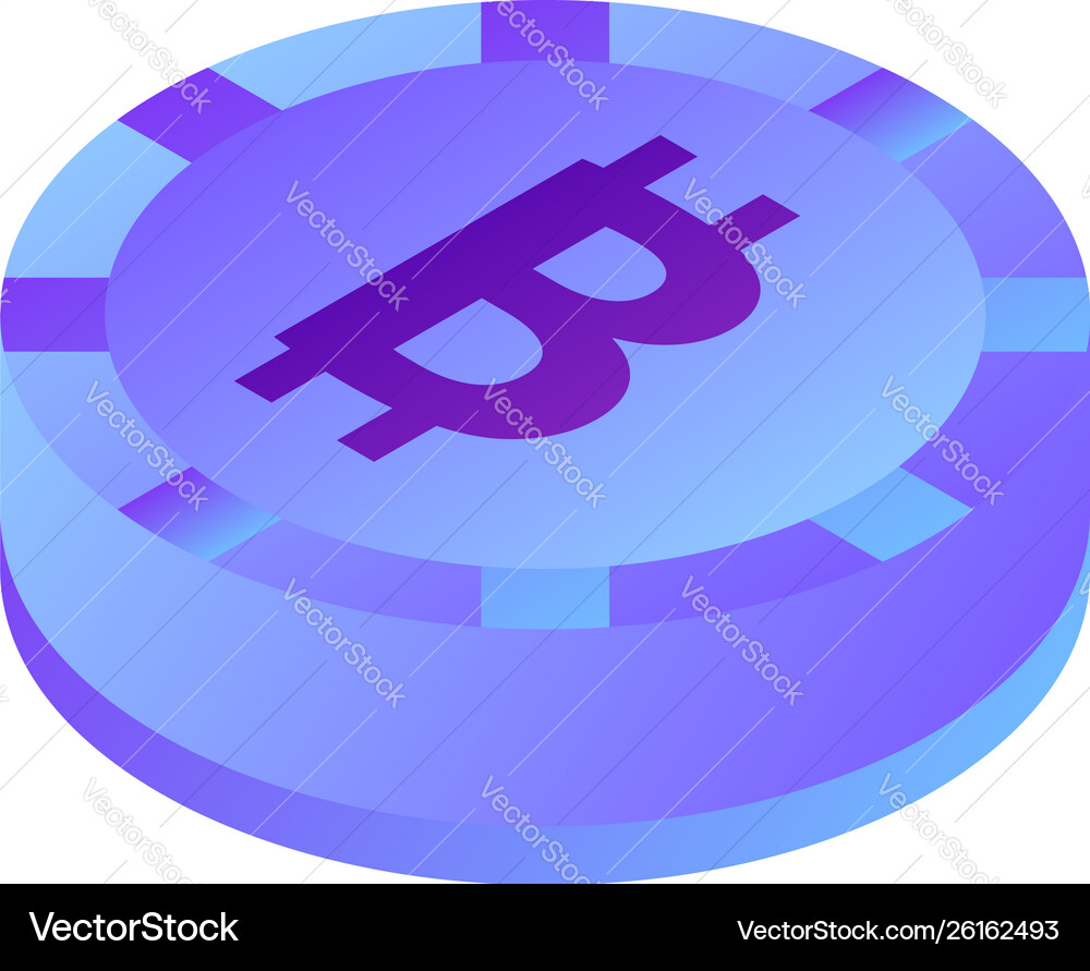Bitcoin icon isometric style Bitcoin icon isometric style vector image