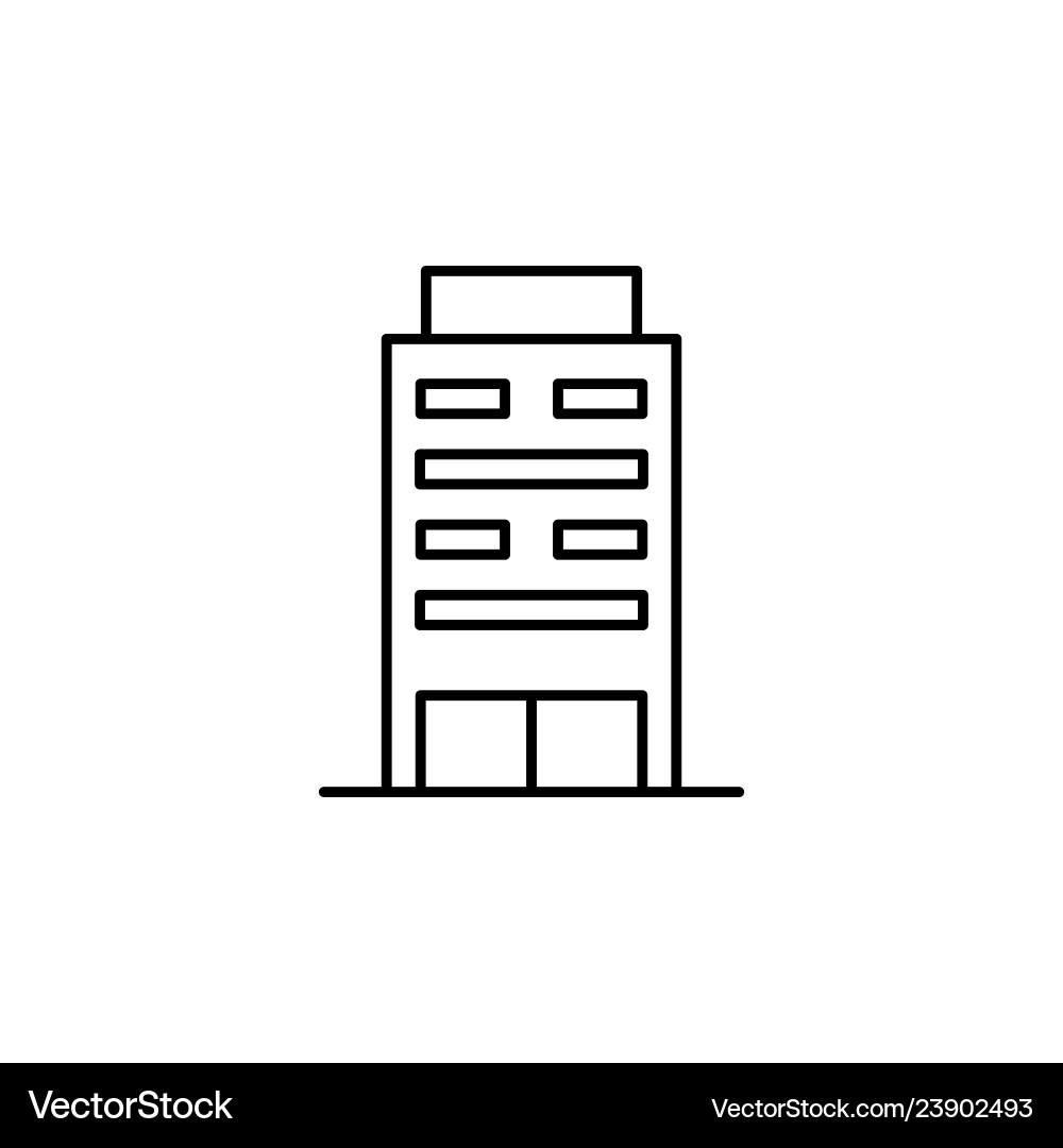 Building outline icon element of architecture Building outline icon element of architecture Vector Image