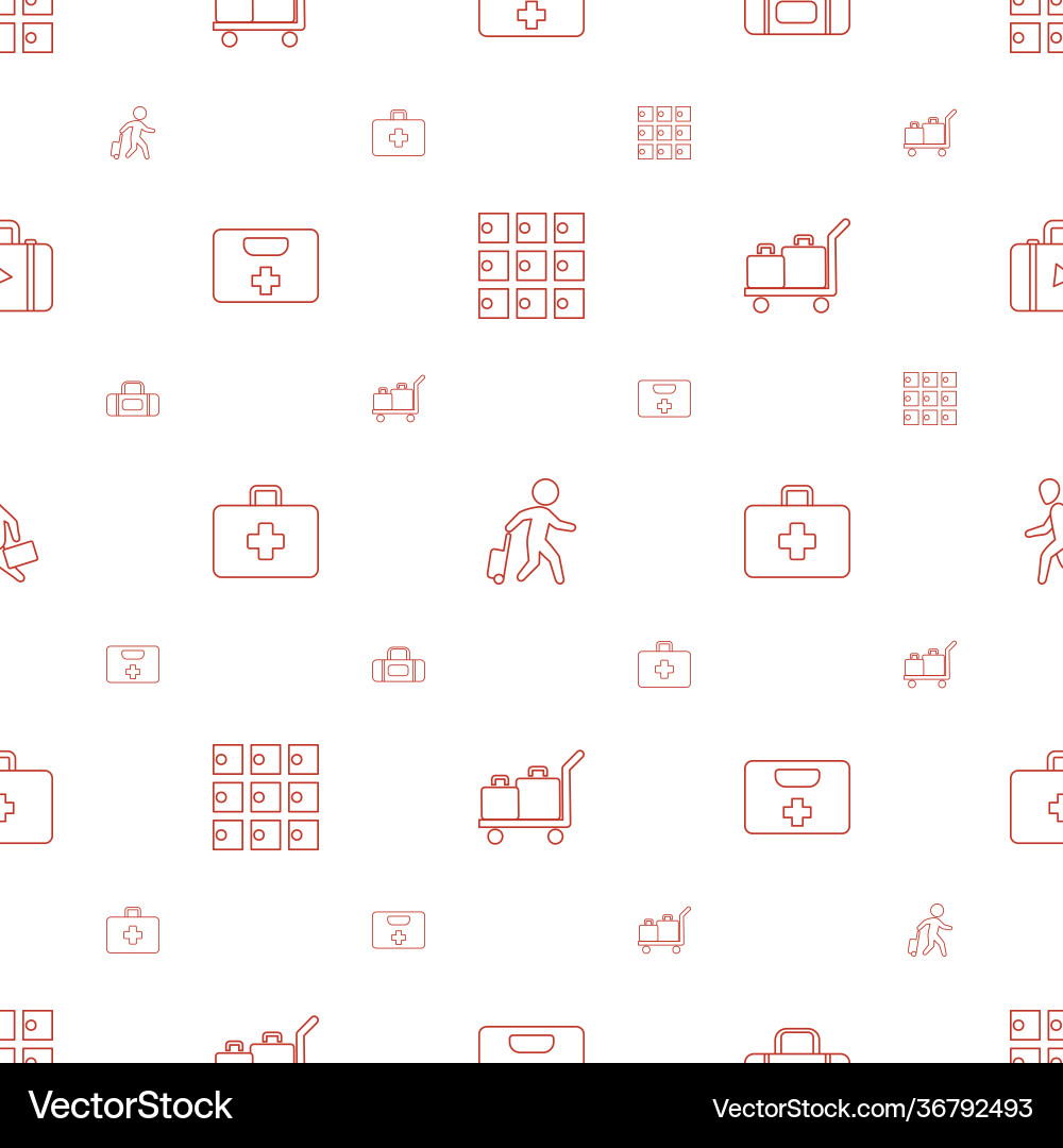 Case icons pattern seamless white background vector image