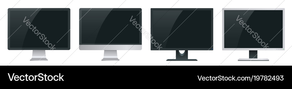 Computer monitor screen mockup with a perspective Computer monitor screen mockup with a perspective vector image