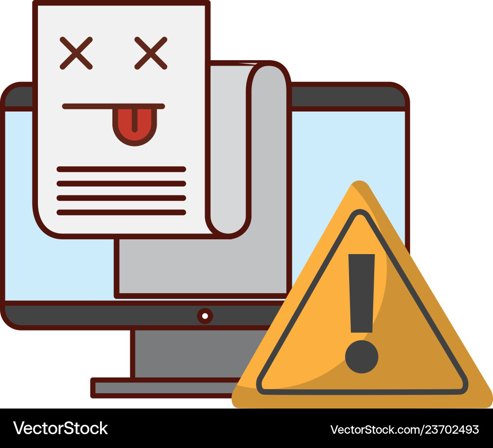 Computer warning error page information Vector Image
