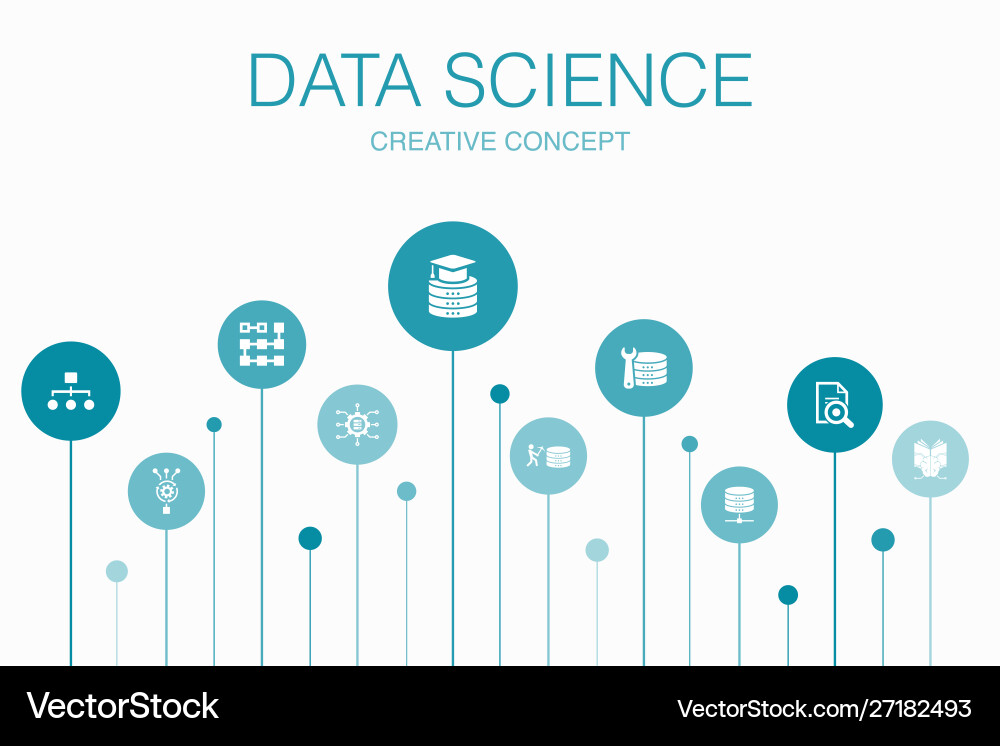 Data Science Steps Infographic Vector Image