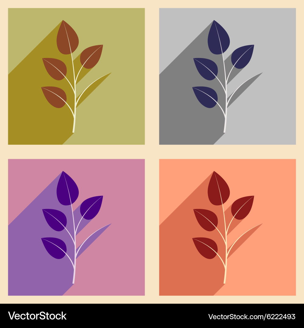 Flat with shadow concept and mobile application vector image