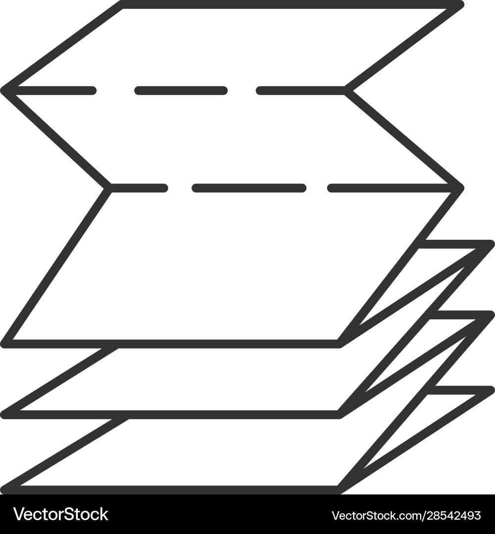 Folded paper leaflet linear icon Folded paper leaflet linear icon vector image